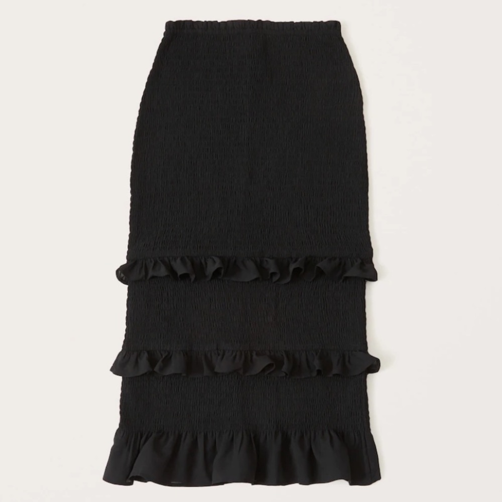 NEW A&F smocked midi skirt